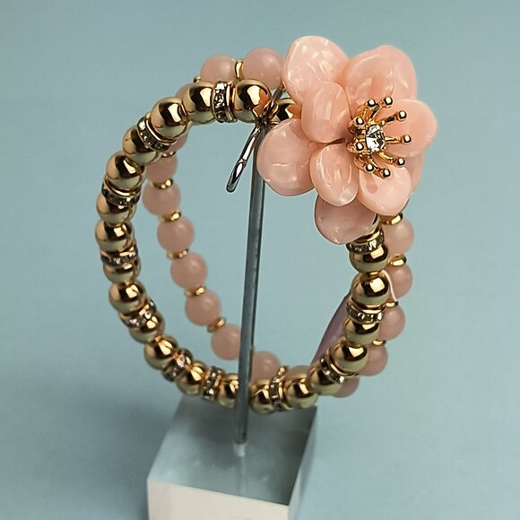 Lilly Pulitzer Statement Bracelet Stretch Exquisite Flower Bloom Blush P… - Picture 2 of 8